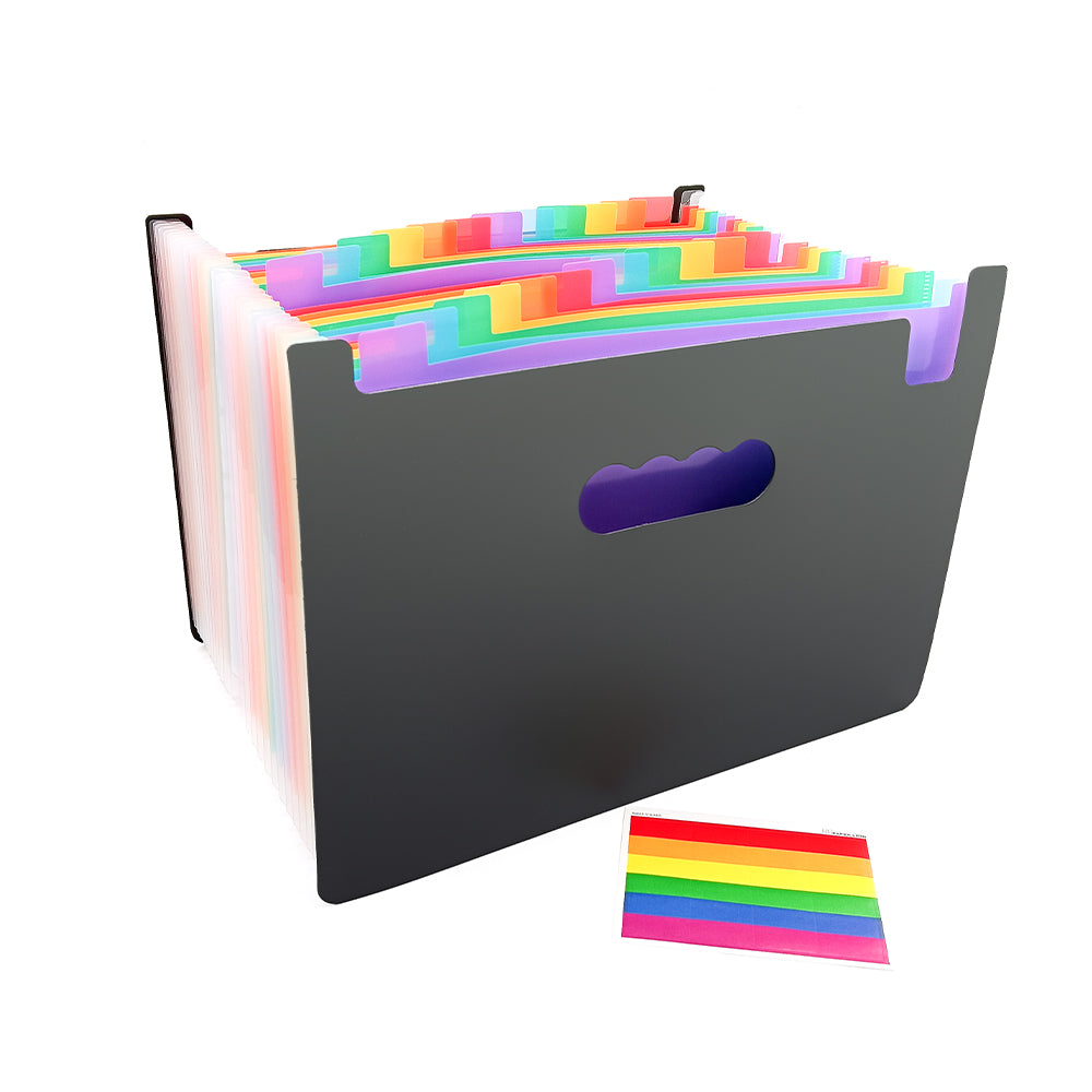 Expandable File Organizer with Multicolor Dividers, Open Top Design