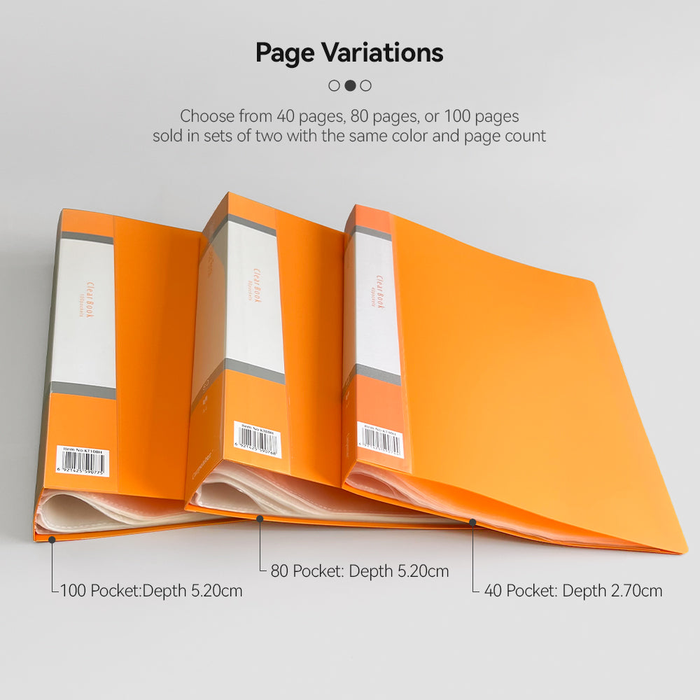 40 Pockets A4 Size Files with Plastic Hard Cover - Set of 2