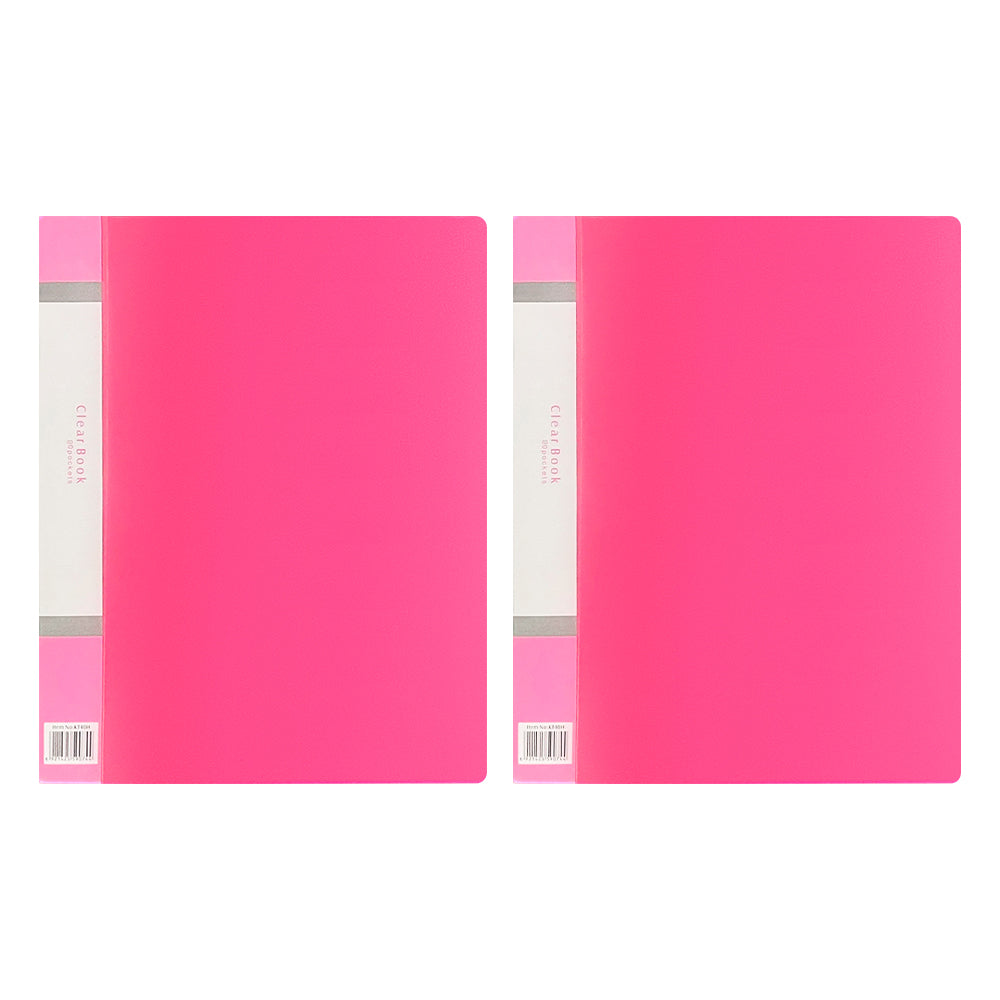 100 Pockets A4 Size Files with Plastic Hard Cover - Set of 2