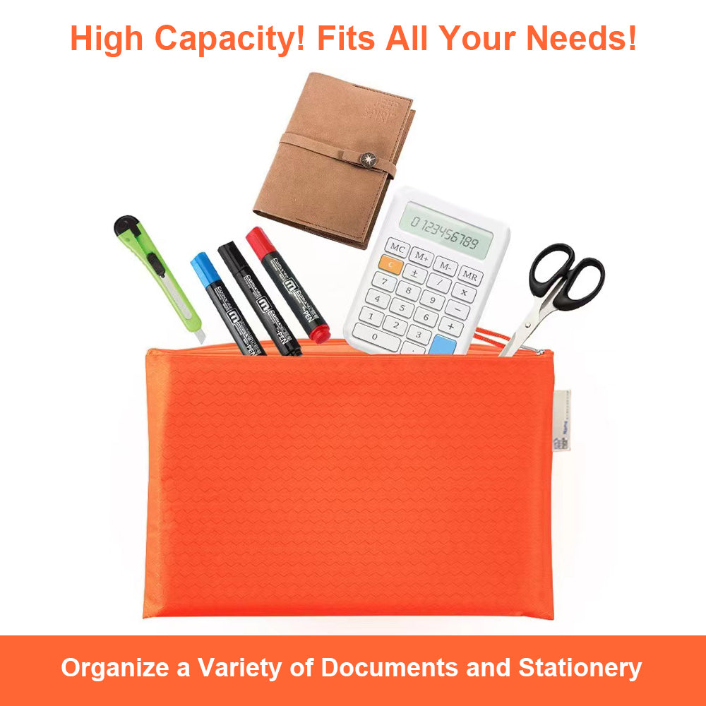 Paper Lion 10pcs A4 Honeycomb Pattern Waterproof Zipper File Bags