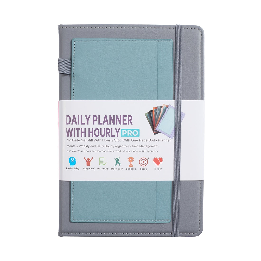 Paper Lion A5 PU Leather Cover Daily/Hourly Planner Book with stickers