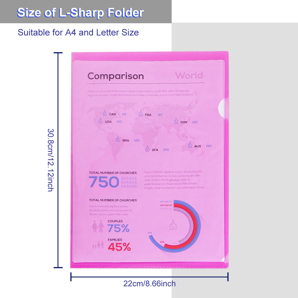 L-Sharp PVC Secretarial Folder - Pack of 50