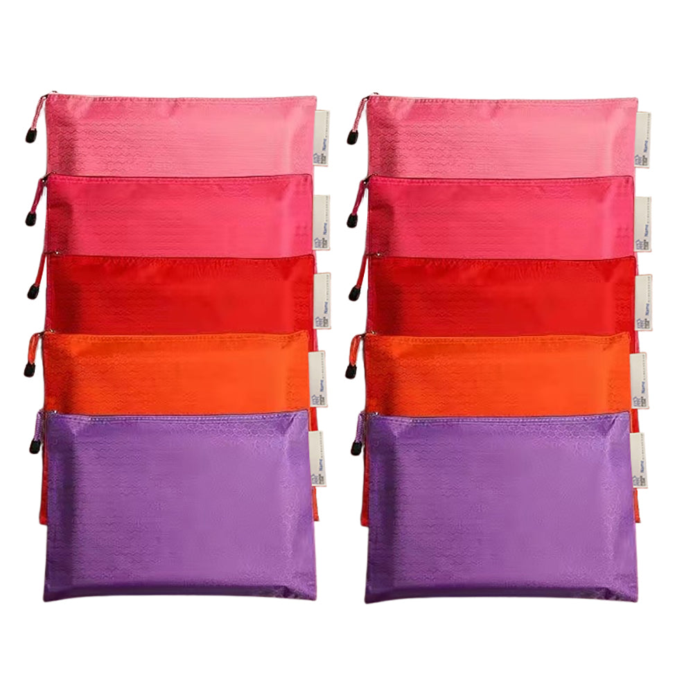 Paper Lion 10pcs A4 Honeycomb Pattern Waterproof Zipper File Bags