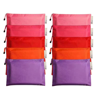 Paper Lion 10pcs A4 Honeycomb Pattern Waterproof Zipper File Bags