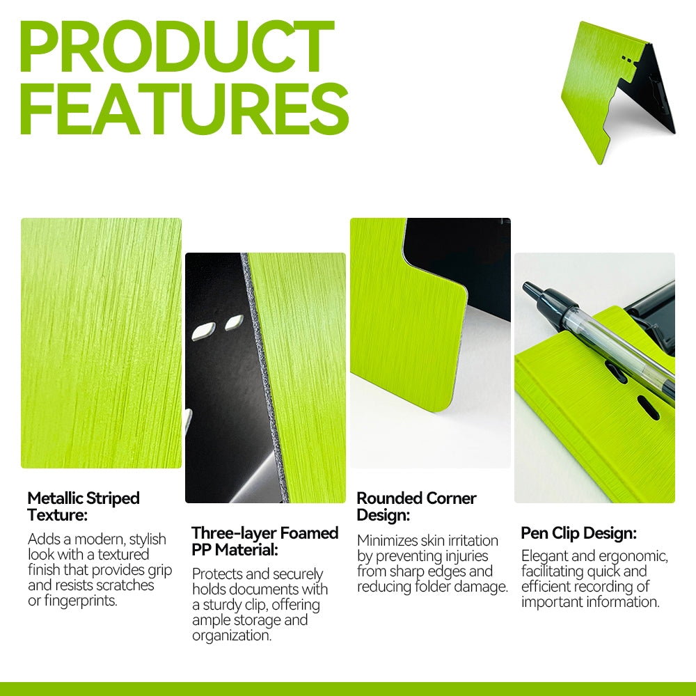 2 pcs Metallic Striped Texture Clipboards for A4 Paper - Vertical