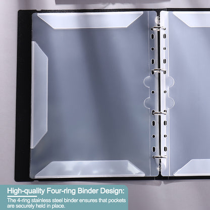A4 Music Score Folder with 4 Ring Stainless Steel Binders & Sleeve Pockets