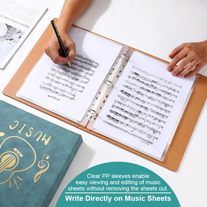 Paper Lion A4 PU Leather Cover Easy Edit Music Score Folder & Sleeve Pocket
