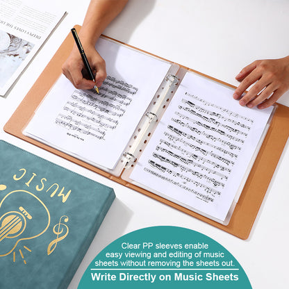 Paper Lion A4 PU Leather Cover Easy Edit Music Score Folder & Sleeve Pocket