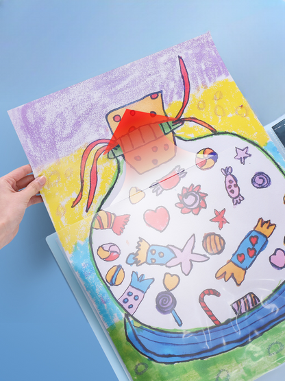 4K paper size Hard Plastic Cover Artwork/Portfolio Organizing Folder with Handle