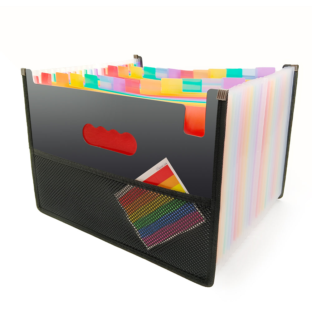 Expandable File Organizer with Multicolor Dividers, Open Top Design