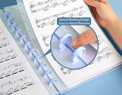 A4 Music Score Folder with Special Binders & Easy Edit Sleeve Pockets