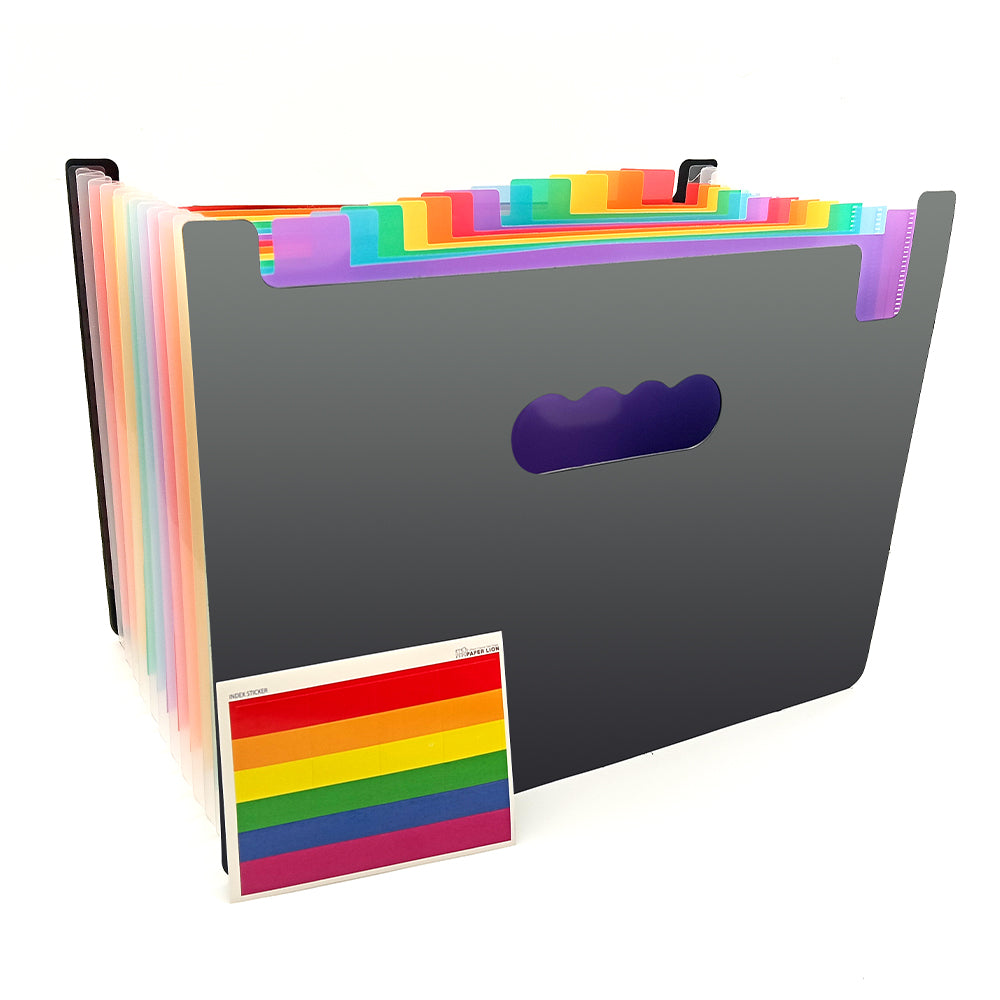 Expandable File Organizer with Multicolor Dividers, Open Top Design