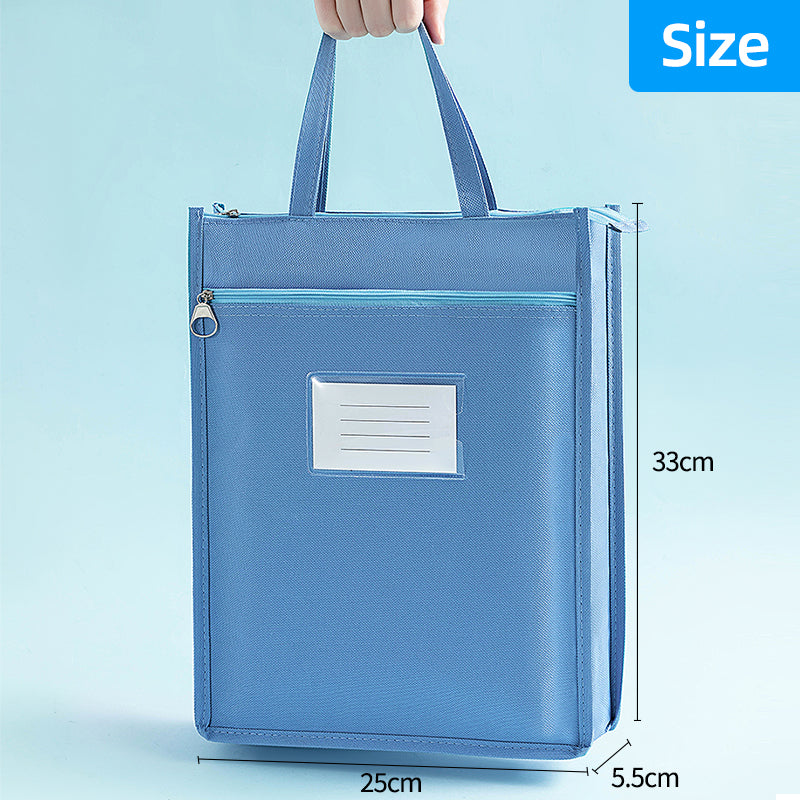 A4 Double Layer Canvas Waterproof Tote Bag with Handles