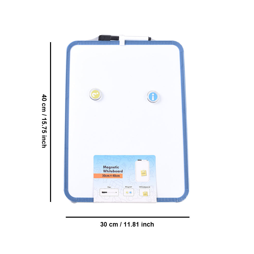 30x40cm Magnetic Whiteboard includes 1 Pen with Dry Eraser, 2 Magnets