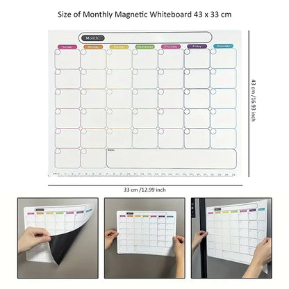 3 pcs Soft Fridge Magnetic Planner set with 8 color White Board Marker