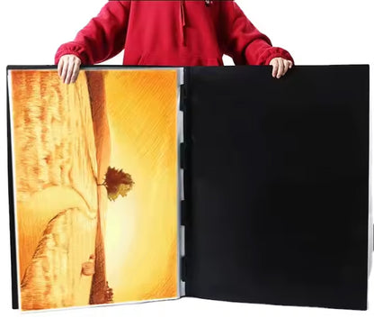Black A1 Size 8 Pockets Files with Plastic Hard Cover for A1 Artwork/Plan