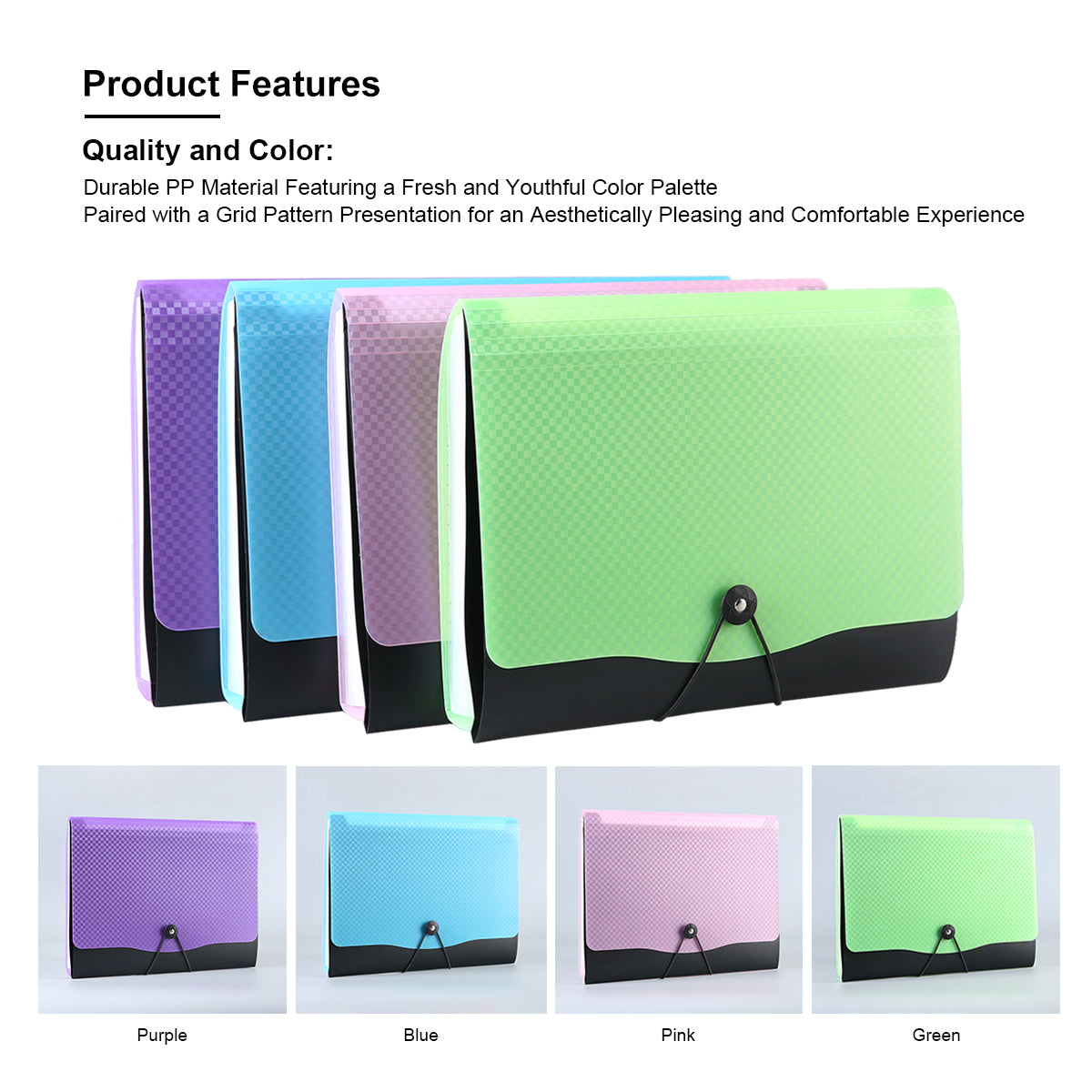 12-Divider Expanding Accordion file with Clip Board