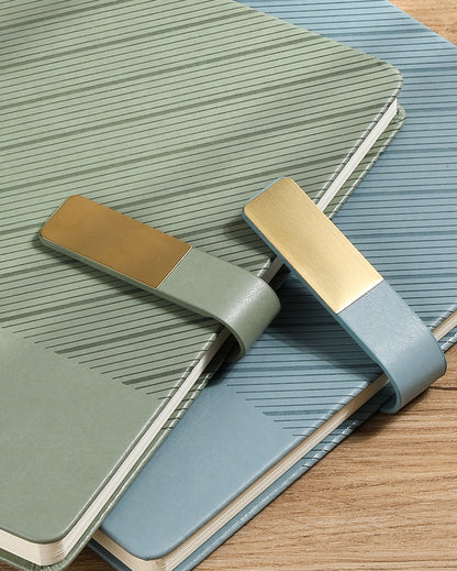 Paper Lion PU Leather Hard Cover A5 Notebook - Diagonal Stripe Pattern