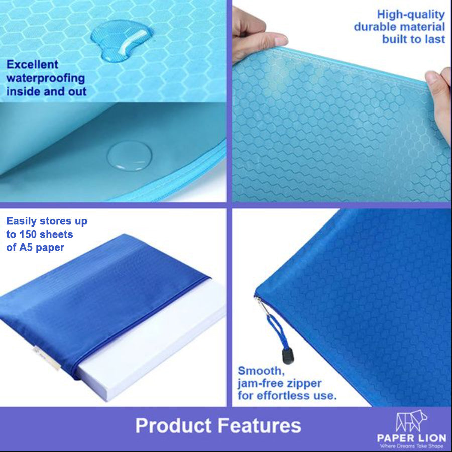 Paper Lion 10pcs A5 Size Waterproof Pencil Cases/Notebook Bags