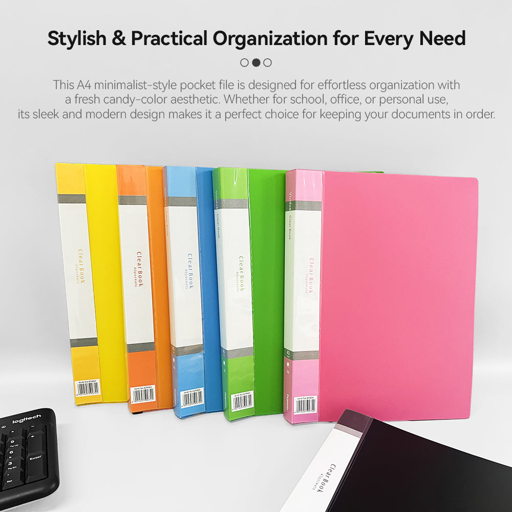 40 Pockets A4 Size Files with Plastic Hard Cover - Set of 2