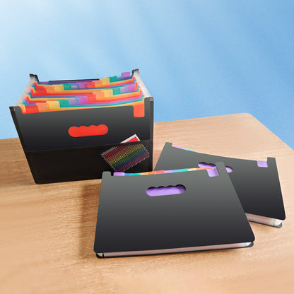 Expandable File Organizer with Multicolor Dividers, Open Top Design