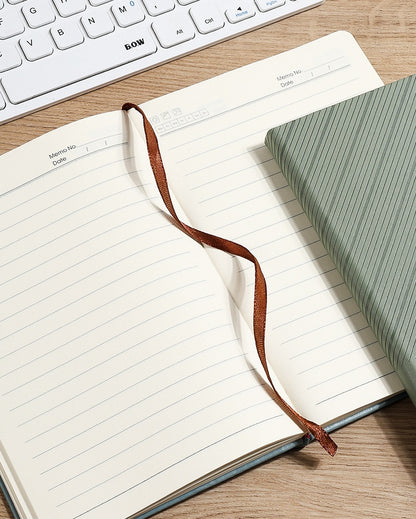 Paper Lion PU Leather Hard Cover A5 Notebook - Diagonal Stripe Pattern