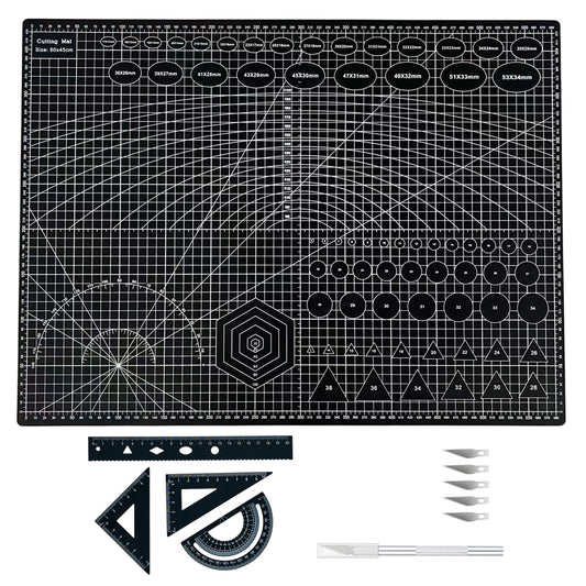 A2 Self-Healing Cutting Mat with with Metal Rulers and Craft Knife