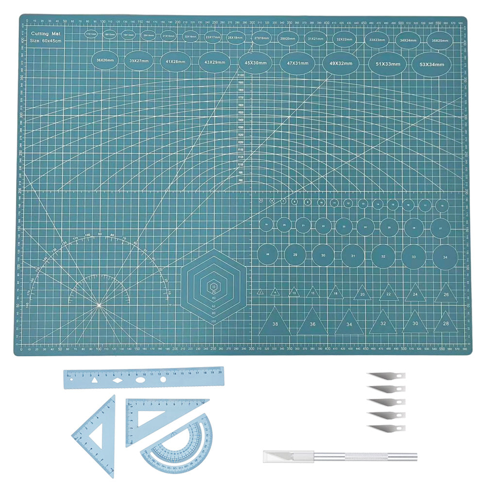 A2 Self-Healing Cutting Mat with with Metal Rulers and Craft Knife