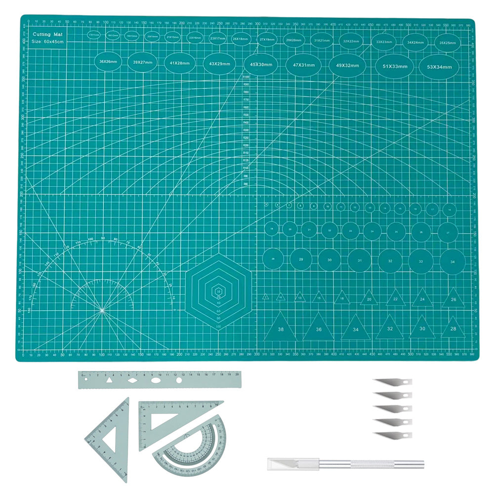 A2 Self-Healing Cutting Mat with with Metal Rulers and Craft Knife