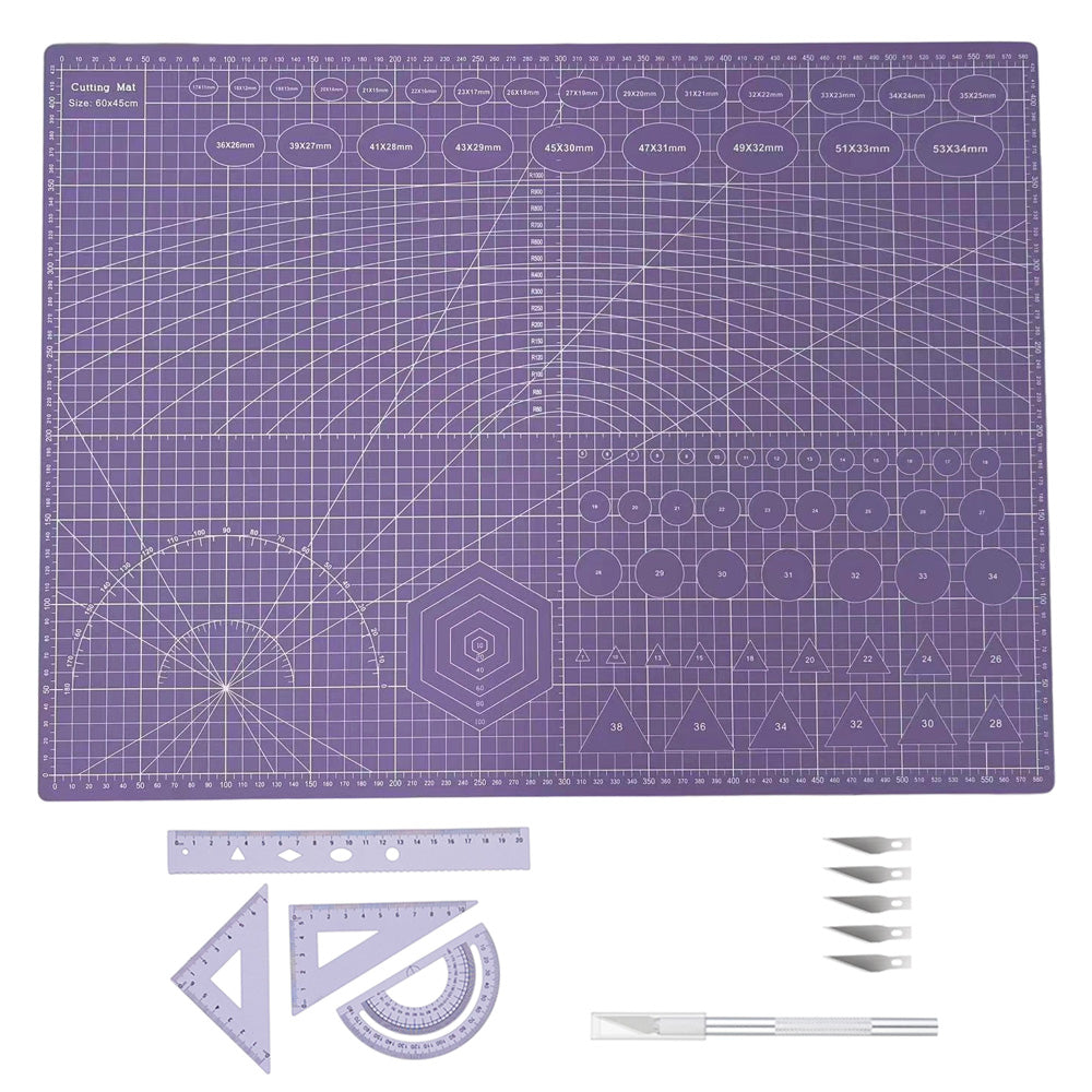 A2 Self-Healing Cutting Mat with with Metal Rulers and Craft Knife