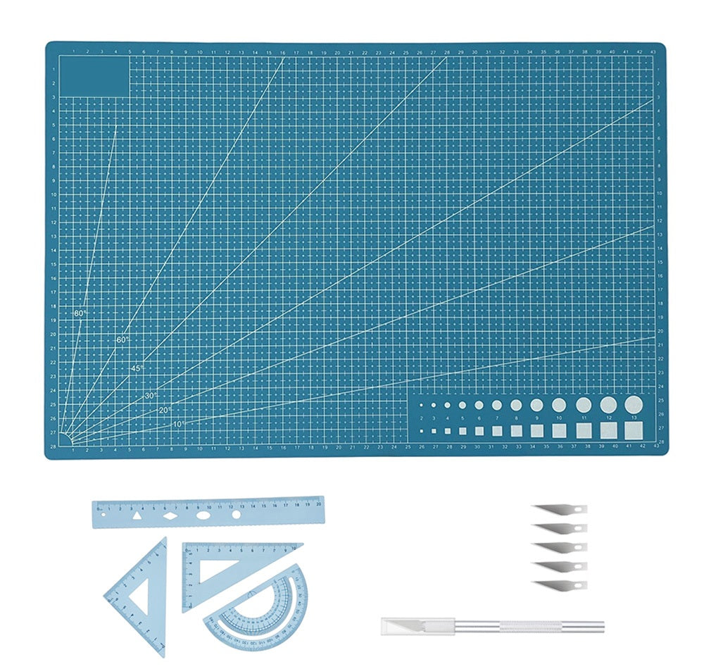 A3 Self-Healing Cutting Mat with with Metal Rulers and Craft Knife