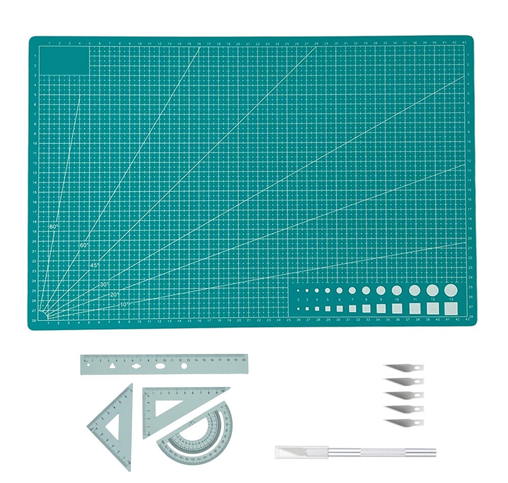 A3 Self-Healing Cutting Mat with with Metal Rulers and Craft Knife