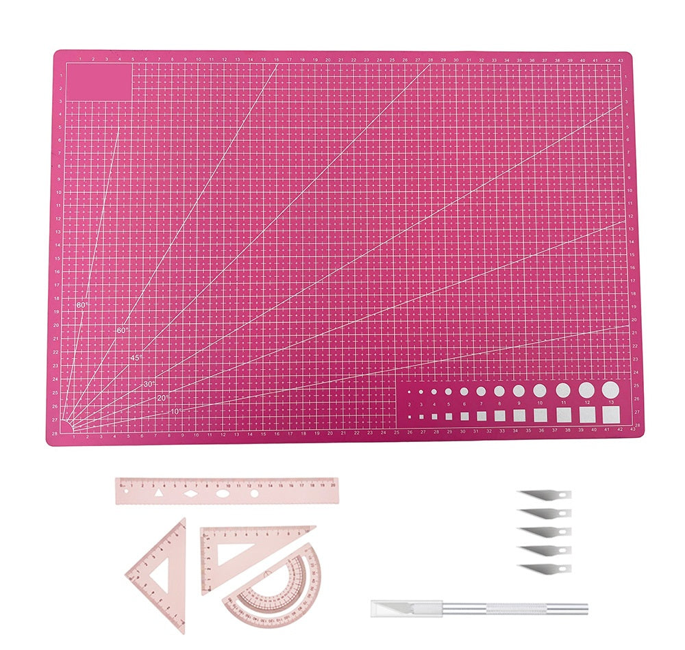 A3 Self-Healing Cutting Mat with with Metal Rulers and Craft Knife