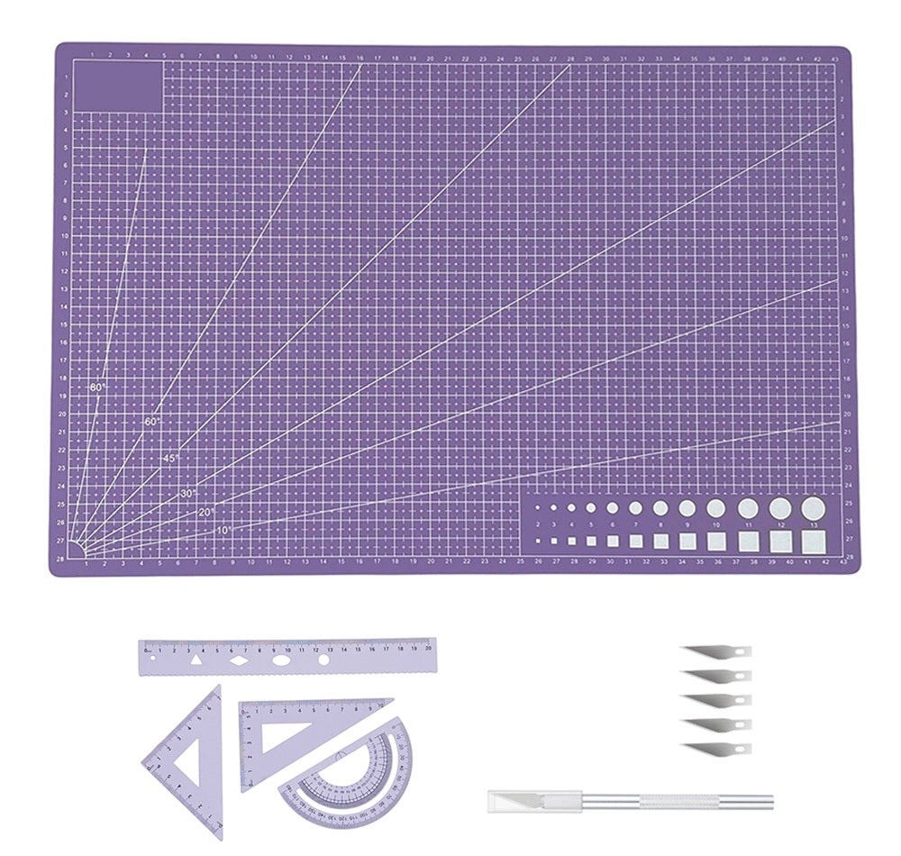 A3 Self-Healing Cutting Mat with with Metal Rulers and Craft Knife