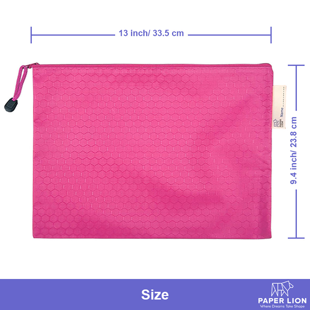 Paper Lion 10pcs A4 Honeycomb Pattern Waterproof Zipper File Bags