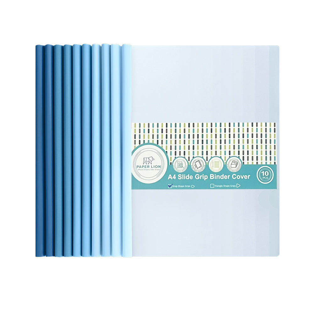 10 pcs A4 Slide Drop Grip Binder Cover Gradient Colour Collection