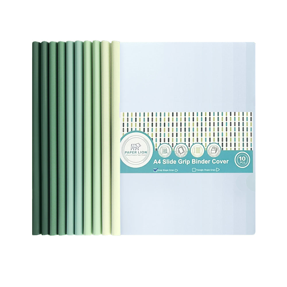 10 pcs A4 Slide Drop Grip Binder Cover Gradient Colour Collection