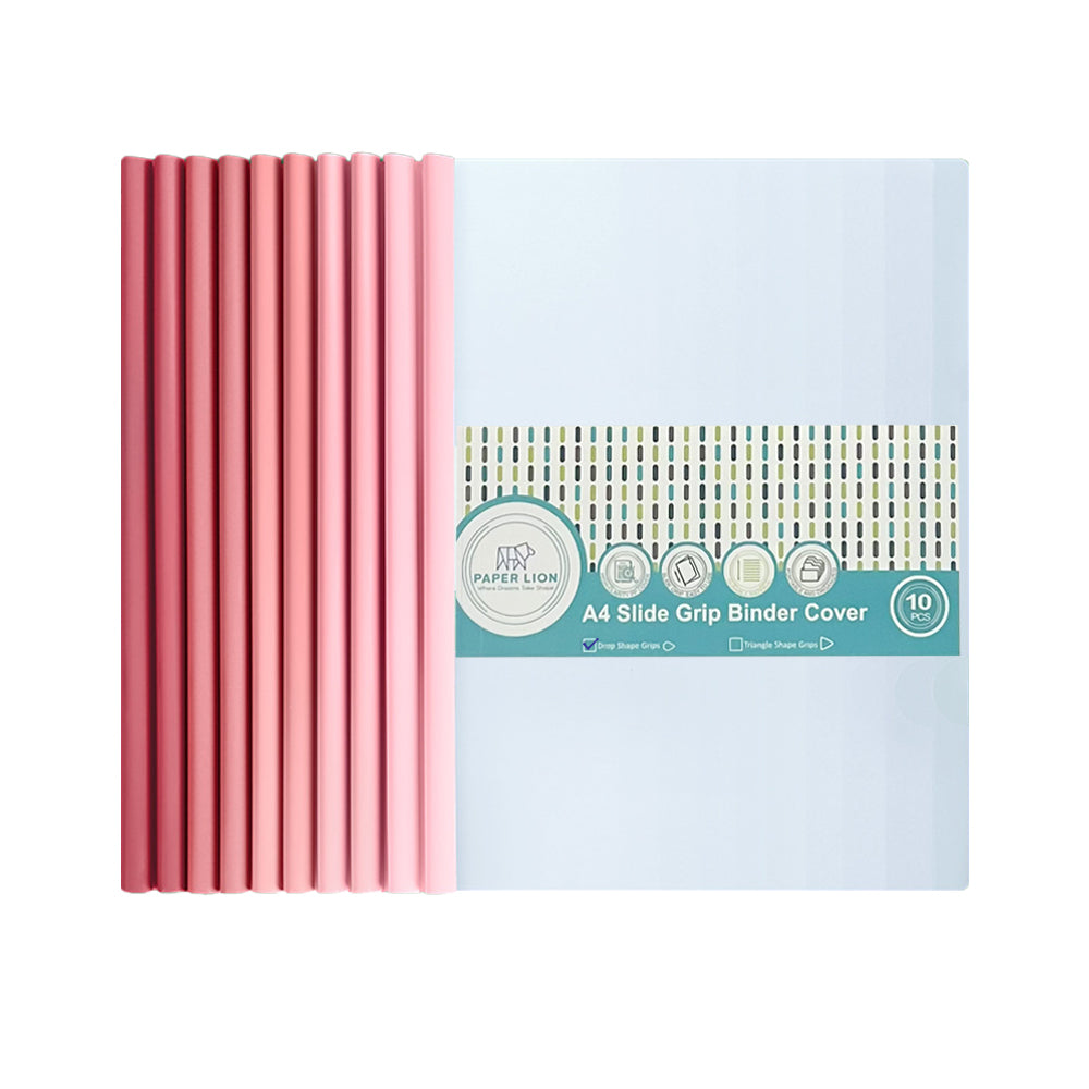 10 pcs A4 Slide Drop Grip Binder Cover Gradient Colour Collection