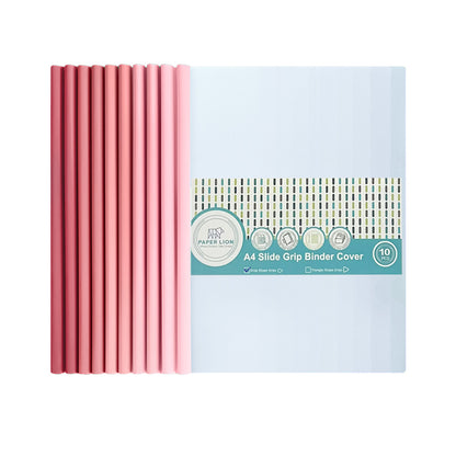 10 pcs A4 Slide Drop Grip Binder Cover Gradient Colour Collection