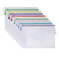 10 Pcs A4 Semi Transparent Mesh File Zip Lock Bag with Tag Pocket