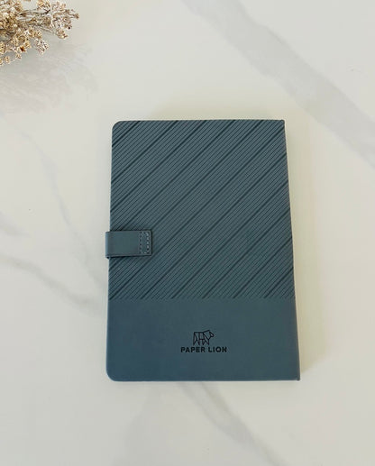 Paper Lion PU Leather Hard Cover A5 Notebook - Diagonal Stripe Pattern