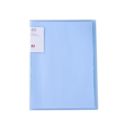 A3 Size 40 Pockets Files with Plastic Hard Cover for A3 Artwork/Documents