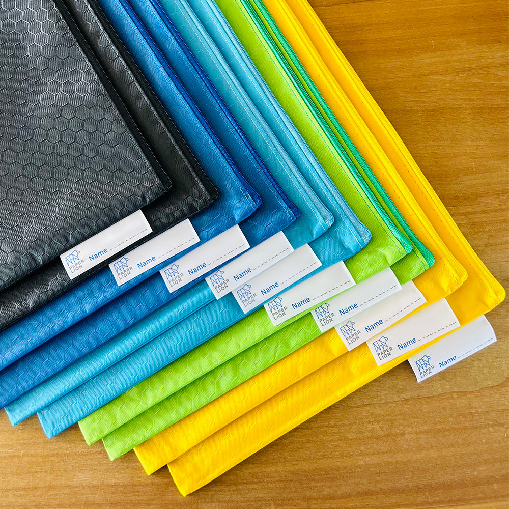 Paper Lion 10pcs A4 Honeycomb Pattern Waterproof Zipper File Bags