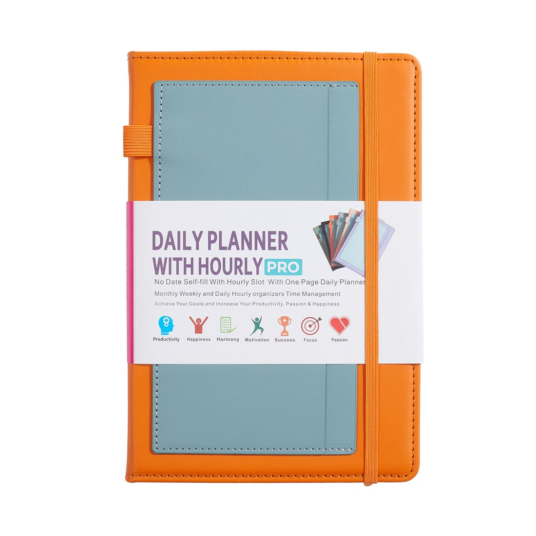 Paper Lion A5 PU Leather Cover Daily/Hourly Planner Book with stickers