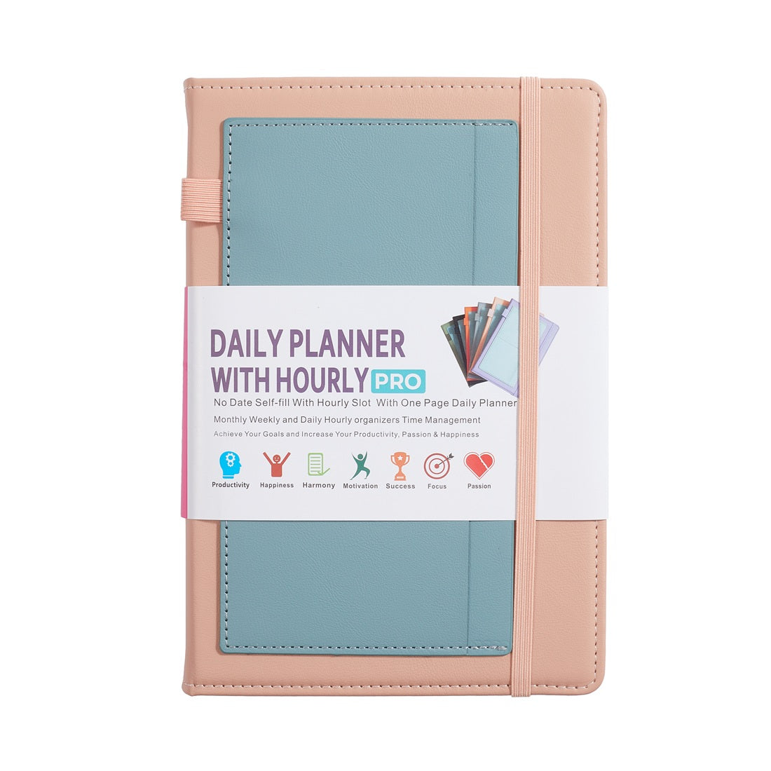 Paper Lion A5 PU Leather Cover Daily/Hourly Planner Book with stickers