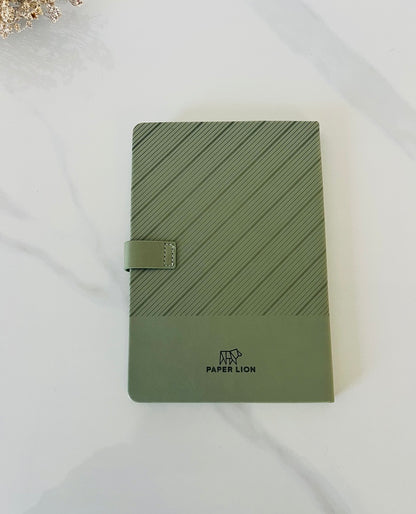 Paper Lion PU Leather Hard Cover A5 Notebook - Diagonal Stripe Pattern