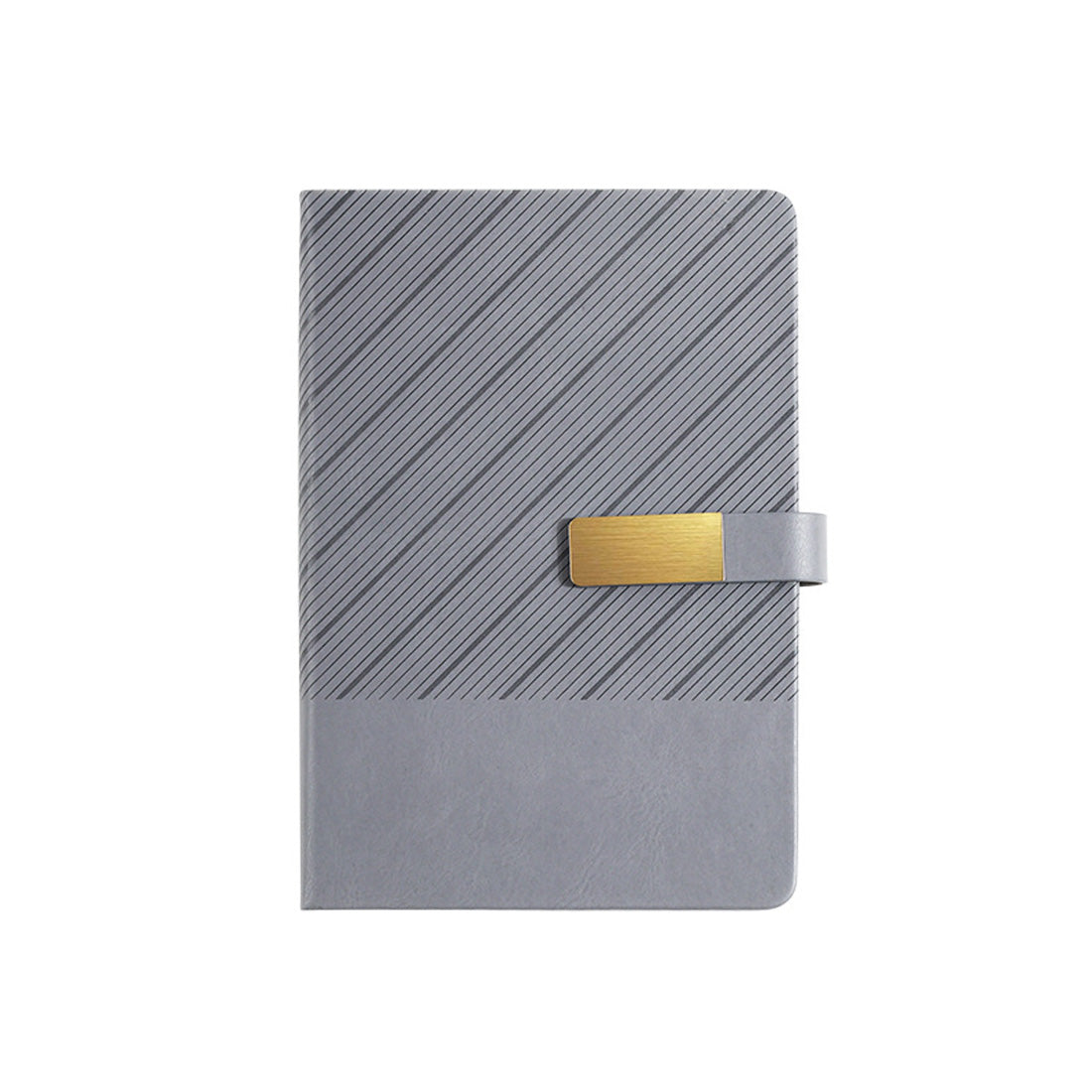 Paper Lion PU Leather Hard Cover A5 Notebook - Diagonal Stripe Pattern