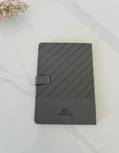 Paper Lion PU Leather Hard Cover A5 Notebook - Diagonal Stripe Pattern