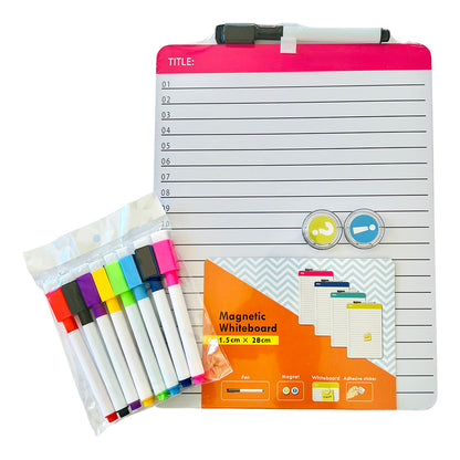 Magnetic Wipe-off Notepad Set with 8 Colored Markers
