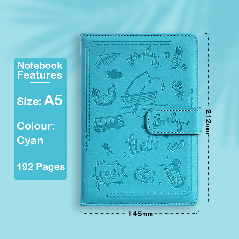 Paper Lion Laser Engraved PU Leather Cover A5 Notebook with Magnetic Buckle